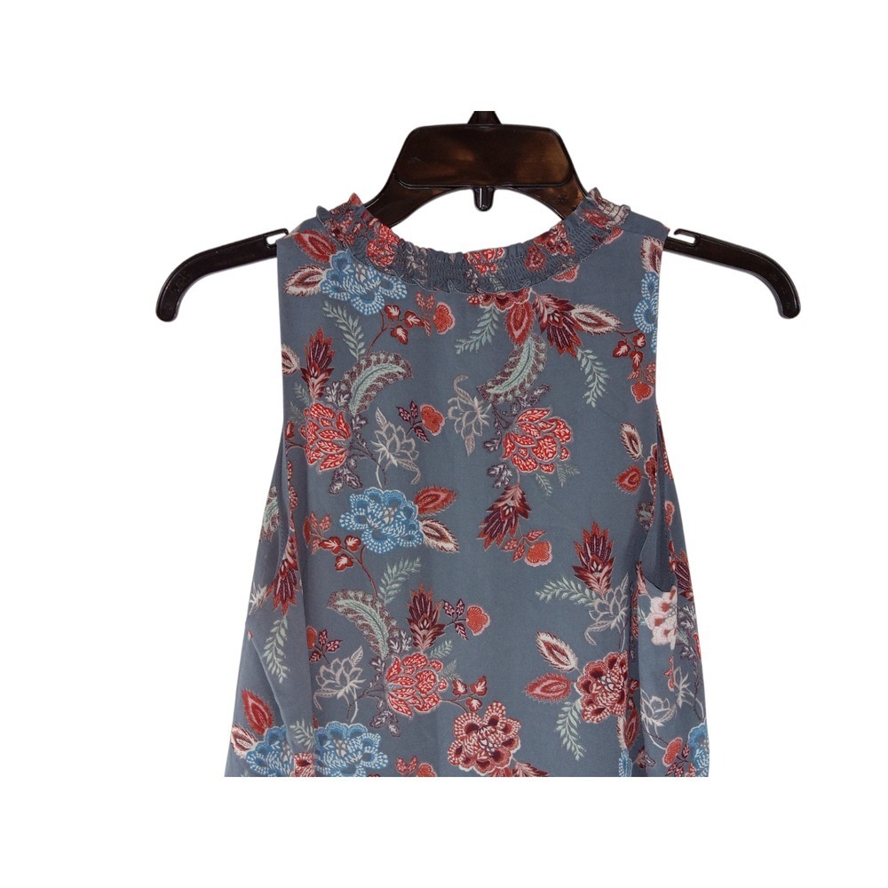 Rose & Olive Womens Top Multicolor Smocked Sleeveless Blouse Size S - Picture 3 of 10